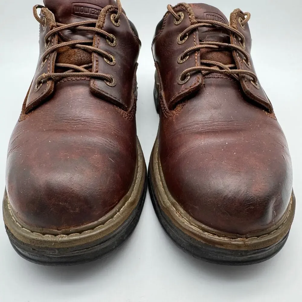 Wolverine Leather Oxford Work Shoes Brown W04818 Men's 9.5 EW Soft Toe